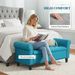 50 Inches Storage Ottoman, End Of Bed Bench With Rolled Arms, Wood Legs, Button Tufted Storage Bench, Teal_maomaolike.com