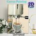 Coffee Brewing Painting Poster, Warm-toned Textured Oil Painting Poster, Showcases Coffee Pouring Into Striped Cup, Cozy Decor Ideal For Kitchen And_maomaolike.com