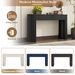 TREXM Entryway Table With Fluted Design Modern Console Table With Storage Oval Top And 2 Drawers For Entryway And Living Room Black_maomaolike.com