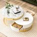 Modern Round Nesting Coffee Table With Drawers In White_maomaolike.com