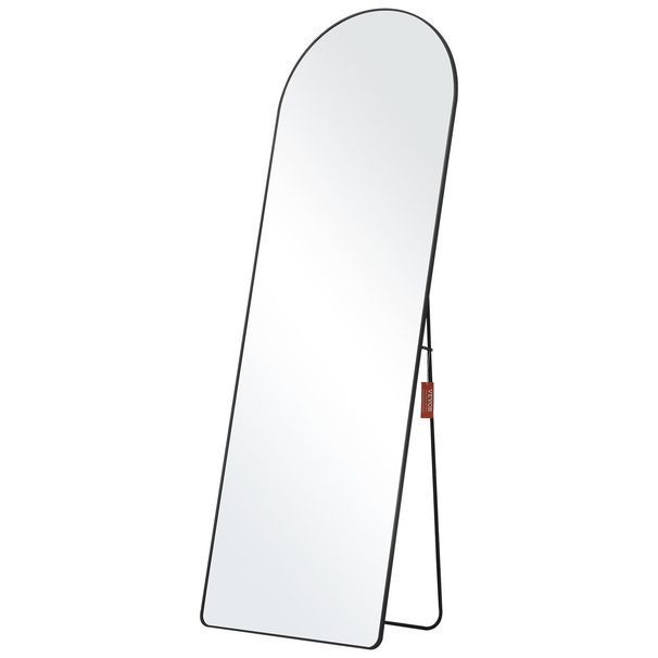 VEVOR Arched Full Length Mirror, 65'' X 22'', Large Free Standing Leaning Hanging Wall Mounted Floor Mirror With Stand Aluminum Alloy Frame, Full Body Dressing Mirror For Living Room Bedroom, Black_maomaolike.com