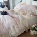 Wholesale Korean Version Milk Velvet Four-Piece Autumn Winter Thickened Lace Edge Flannel Warm Bed Skirt Coral Fleece 4-Piece Set_maomaolike.com