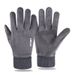 Men's autumn and winter suede gloves thick warm touch screen outdoor cycling driving delivery non slip full finger gloves_maomaolike.com