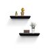 Floating Shelves 18.11" Wall Mounted Wood Shelves For Bathroom, Bedroom, Living Room, Kitchen, Hanging Shelf For Books/Storage/Decor With Invisible Brackets, Black_maomaolike.com