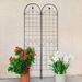2 Pack Metal Garden Trellis For Climbing Plants Outdoor 86.7'' X 19.7'' Rustproof Plant Support Rose Trellis Netting Trellis Black_maomaolike.com