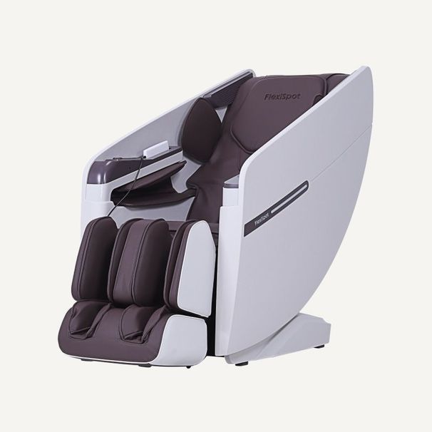 Massage Chair Full Body, Zero Gravity SL-Track Shiatsu Massage Recliner Chair With Body Scan, Airbags, Foot Rollers, Deep Yoga Stretch, Heating (Brown White)_maomaolike.com