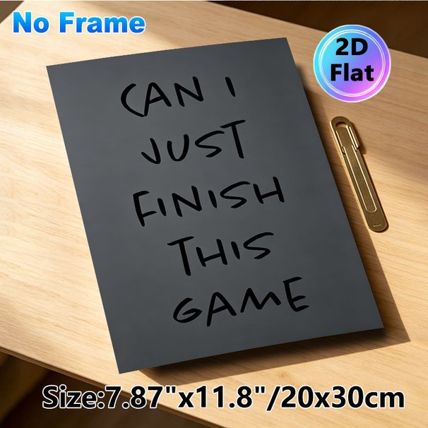 Gaming Quote Painting Poster, Minimalist Dark-Tone Handwritten Text Poster, Humorous Relatable Message, Ideal For Game Room And Bedroom_maomaolike.com