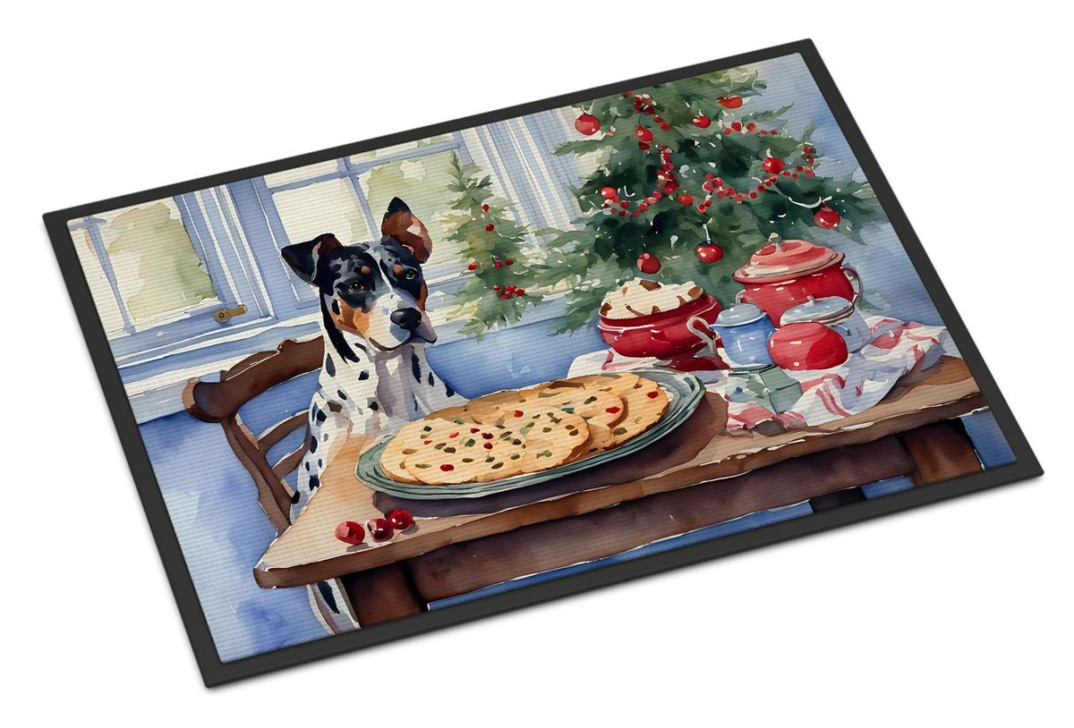 Catahoula Christmas Cookies Doormat Front Door Mat Indoor Outdoor Rugs For Entryway, Non Slip Washable Low Pile, 24H X 36W_maomaolike.com