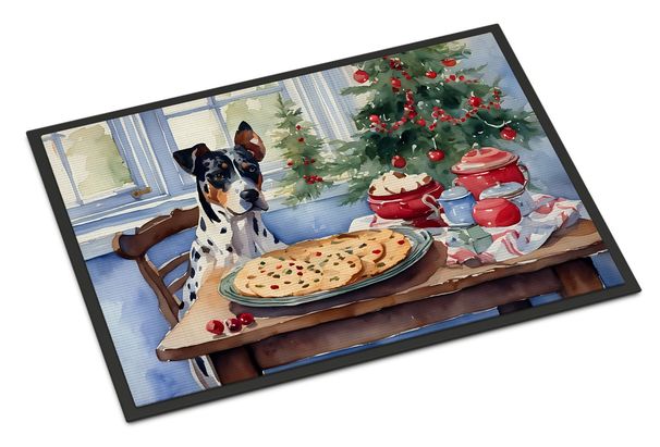Catahoula Christmas Cookies Doormat Front Door Mat Indoor Outdoor Rugs For Entryway, Non Slip Washable Low Pile, 24H X 36W_maomaolike.com