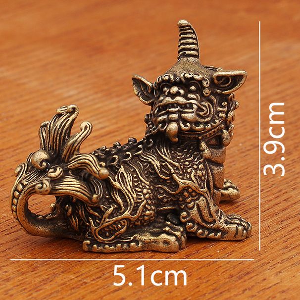Brass Unicorn With Hollow Bottom, Mythical Creature Qilin, National Trend Brassware, Street Stall Small Metal Ornament, Handicraft_maomaolike.com