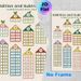 Addition & Subtraction Number Houses Math Table Painting Poster, Pastel-toned House-shaped Arithmetic Chart Poster, Practical Guide For Mastering_maomaolike.com