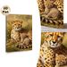 Cheetah Family Painting Poster, Realistic Oil Style Poster, Warm Scene Of Adult Cheetah With Cub In Savanna Grass, Elegant Animal Artwork For Living_maomaolike.com