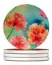 Carnations In Watercolor Large Sandstone Coasters Pack Of 4 Absorbent Round Coasters Decor Gifts For Men Or Women, 4 In, Multicolor_maomaolike.com
