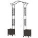82 X 99 Inch Garden Arch Trellis With 2 Self-Watering Planter Boxes Wheels_maomaolike.com