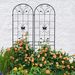 2 Pack Metal Garden Trellis 86.7" X 19.7" Rustproof Trellis For Climbing Plants Outdoor Flower Support Black_maomaolike.com