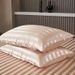 Striped Silky Satin Bed Sheet Three Piece Set_maomaolike.com