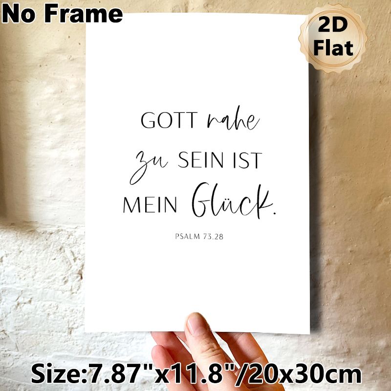 Psalm 73:28 German Religious Verse Painting Poster, Minimalist Black & White Typographic Poster, Serene Spiritual Message Ideal For Home, Prayer Space_maomaolike.com