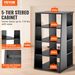 VEVOR 5-Tier AV Media Stand, Wooden Audio-Video Media Stand For DVD Players/Cable Boxes/Games Consoles, Height-Adjustable Media Storage Cabinet For Gaming, Recording Room, Black_maomaolike.com