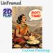 Roti Time Themed Painting Poster, Vibrant Vintage Comic Style Poster, Warm Cultural Indian Dining Scene, Ideal For Kitchen And Dining Area Decor_maomaolike.com