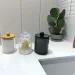 Clear Black Qtip Holder Dispenser With Lids Apothecary Jar Containers For Vanity Organizer Storage - Bathroom_maomaolike.com