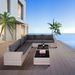 7-Piece Outdoor Patio Furniture Sets, All-Weather Wicker Rattan Sectional Sofa, Modern Two Glass Coffee Table And Washable Seat Cushion (Grey White-Gray)_maomaolike.com