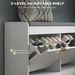 Narrow Storage Bench, Upholstered Entry Way Bench, Shoe Rack Bench With 2 Flip Drawers, 2 Vents For 8 Pairs Of Shoes_maomaolike.com