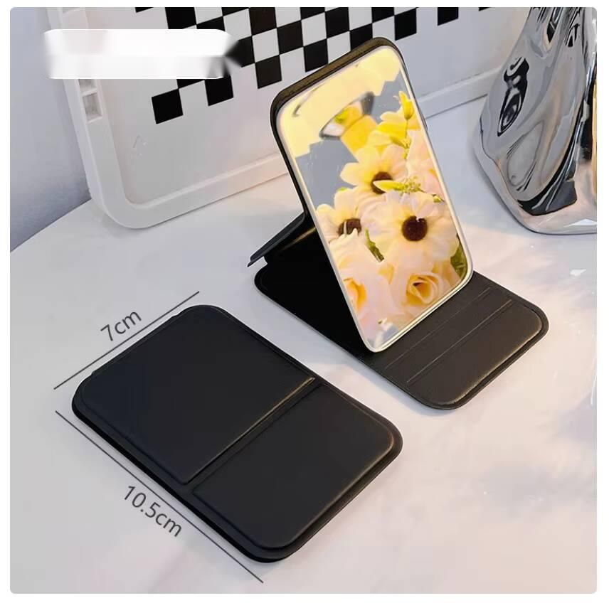 Clear Touch Folding Makeup Mirror, Mini Portable Pocket Cosmetic Mirror, Compact Handheld Beauty Vanity Mirror For Daily Outdoor Travel
_maomaolike.com