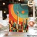 Toronto Cityscape Painting Poster, Retro Vibrant Color-blocked Urban Skyline Poster, Stylish Urban Wall Decor Suitable For Living Room, Office_maomaolike.com