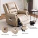 Futon Sofa Bed, Velvet Futon Couch For Living Room, Recliner Sleeper Sofa Bed With 2 Cup Holders, Removable Armrests, Metal Legs, Light Brown_maomaolike.com