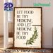 Food & Medicine Quote Painting Poster, Vintage Rustic Style Poster With Olive Branch And Classic Saying, Inspirational Wall Decor For Kitchen, Dining_maomaolike.com