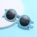 Korean version Instagram cream style children's round frame cool trendy frosted sunglasses baby UV resistant glasses_maomaolike.com