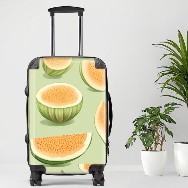 Cantaloupe Luggage, 20/24/28 Inch Luggage, Carry-On, Custom Luggage, Luggage Set, Suitcase, Travel, Vacation, Cabin Suitcase, Custom Suitcase, Personalized Luggage_maomaolike.com
