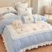 Winter French INS Princess Style Milk Velvet Four-Piece Set Thickened Warm Coral Fleece Girly Bed Sheet Duvet Cover_maomaolike.com