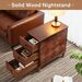 Wood Nightstand, Fully Assembled Narrow Side Table With 3 DrawersB_maomaolike.com