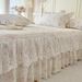 Princess Style Floral Cotton Lace Quilted Single Sheet With Edge All-Season Bed Skirt Cover_maomaolike.com