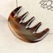 9cm Wide Natural Buffalo Horn Wide-Tooth Massage Comb, Anti-Static Detangler For Scalp & Hair Care
_maomaolike.com