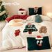 Christmas Lamb Wool Four-Piece Milk Velvet Thickened Winter Warm Cartoon Holiday Bedding Set_maomaolike.com