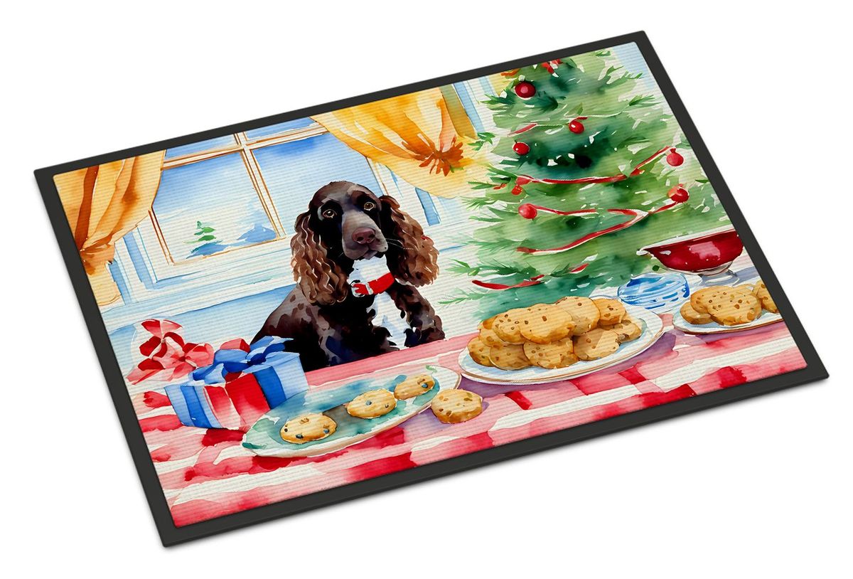 American Water Spaniel Christmas Cookies Doormat Front Door Mat Indoor Outdoor Rugs For Entryway, Non Slip Washable Low Pile, 24H X 36W_maomaolike.com