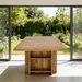 Farmhouse Dining Table Wooden Kitchen Table With Shelves For 6 To 8_maomaolike.com