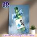 Korean Soju Themed Painting Poster, Soft Watercolor Style Soju Bottle With Blue Hibiscus Flowers Poster, Unique Korean Beverage Artwork Ideal For_maomaolike.com