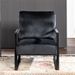 Mid Century Modern Accent Chair With Square Metal Frame And Plush Velvet Upholstery, Durable Armchair For Living Room, Bedroom, Home Office - Black_maomaolike.com