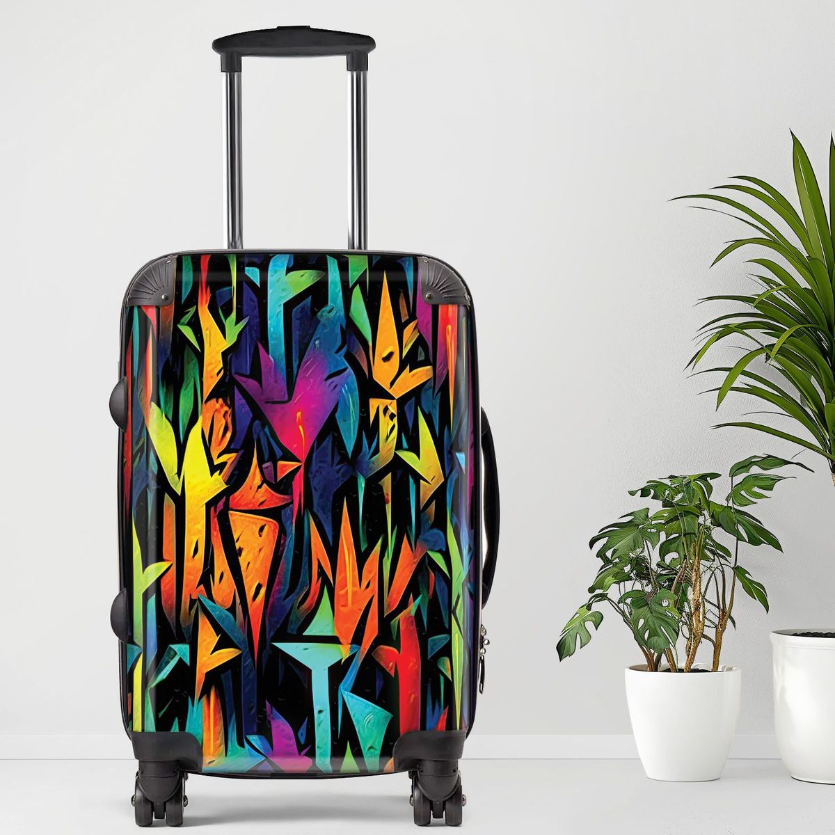Graffiti3 Luggage, 20/24/28 Inch Luggage, Carry-On, Custom Luggage, Luggage Set, Suitcase, Travel, Vacation, Cabin Suitcase, Custom Suitcase, Personalized Luggage_maomaolike.com