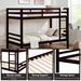 Twin Over Twin Bunk Bed With Thick Posts,Wooden Bunk Bed With High Guardrail And Ladder For Kids, Teens, Dorm Rooms, And Guest Rooms,No Box Spring Needed,Espresso_maomaolike.com