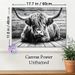 Highland Cow Painting Poster, Monochrome Realistic Animal Portrait Poster, Detailed Textured Depiction Ideal For Farmhouse And Living Room Wall Decor_maomaolike.com