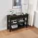 Retro Design Console Table With Two Open Shelves, Pine Solid Wood Frame And Legs For Living Room_maomaolike.com