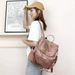 Women Backpack Purse Fashion Leather Designer Ladies Convertible School College Shoulder Bags With Colorful Strap, Pink_maomaolike.com