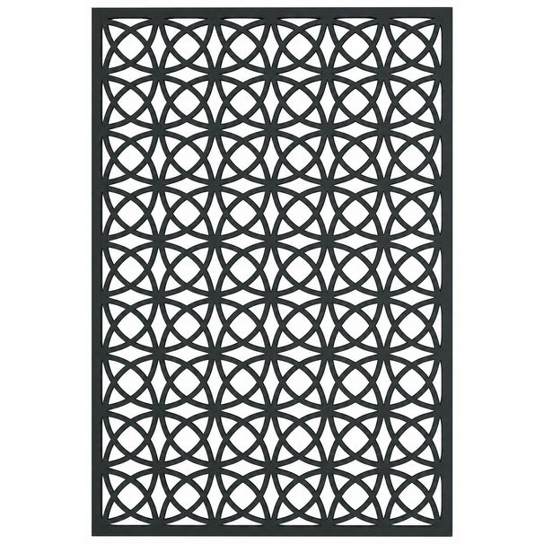 Panel De Valla Decorativa De Hierro Para Jardín, 117 X 180 Cm, Pantalla De Separación Negra, Diseños De Monedas, Hojas, Flores Y Geométrico_maomaolike.com