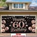 Rose Golden 60th Birthday Party Banner - 2D Flat Polyester Backdrop, Wall Hanging Photo Props, Party Decor_maomaolike.com