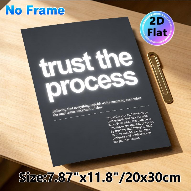 Inspirational "Trust The Process" Painting Poster, Minimalist Dark-toned Typographic Poster, Motivational Message To Foster Patience And Confidence_maomaolike.com