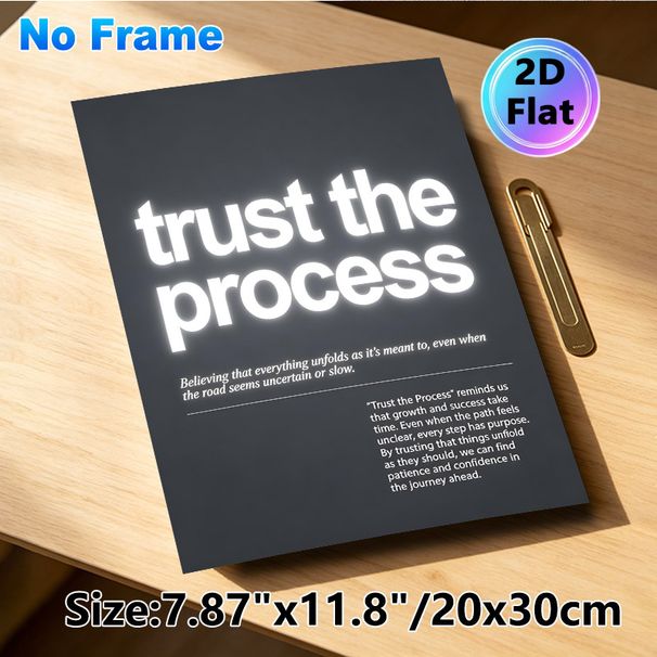 Inspirational "Trust The Process" Painting Poster, Minimalist Dark-toned Typographic Poster, Motivational Message To Foster Patience And Confidence_maomaolike.com